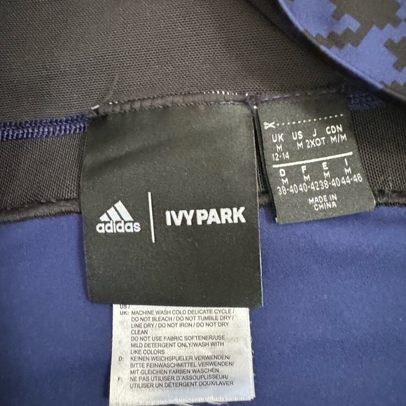 ADIDAS X IVY PARK TIGHT DKBLUE/BLACK HOUNDSTOOTH MESH WOMENS RARE SZ M - Picture 6 of 7